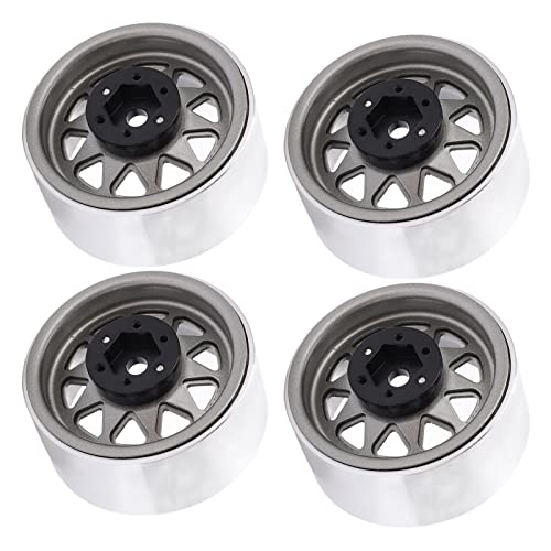 SPYMINNPOO 1,9 Zoll Metallradfelgen, Hochfestigkeit 10 Dreiecks -Loch -Hub -Ersatz für Axial, SCX10, 90046, D90 1/10 RC -Auto (Ti-Farbe) von SPYMINNPOO