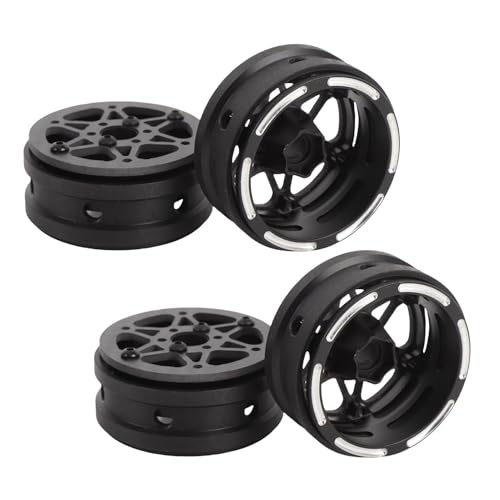SPYMINNPOO 1,9 Zoll RC -Hubs und Felgen -Set, Hexagonal Design Wheel Hub mit Beadlock -Felgen für SCX10 D90 Capra 1/10 RC Crawler von SPYMINNPOO