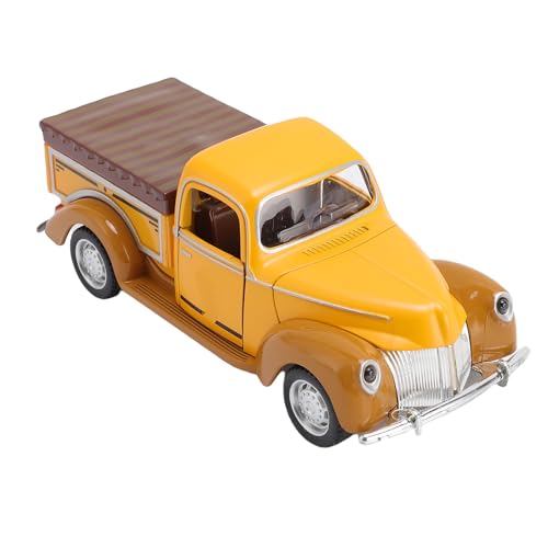 SPYMINNPOO 1:32 Vintage Pickup -LKW -Modell Skala, Klassisches Altes Retro -Spielzeugauto für Wohnkultur Kinder & Erwachsene Sammler (Yellow) von SPYMINNPOO