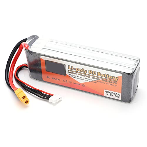 SPYMINNPOO 14,8 V 4500mAh 4s 60c Lipo -Akku mit Stecker, mit Hoher Kapazität Wiederaufladbarer RC -Batterie für Autos Drohnen Boote Hubschrauber von SPYMINNPOO