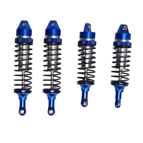 SPYMINNPOO 2 Paar Schockkits, Aluminiumlegierung Vordere und Hintere Öldämpfer für 1 10 Skala RC Crawler & Performance, für Slash 4x4 (Blue) von SPYMINNPOO