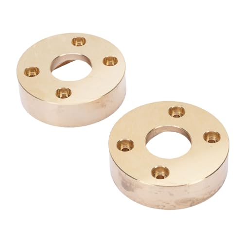 SPYMINNPOO 2 Stück 1/8 RC-Auto-Messinggewichte, Raupenblock-Gegengewicht, Sechskant-Radnabenadapter, Upgrade-Teile für Axial von SPYMINNPOO