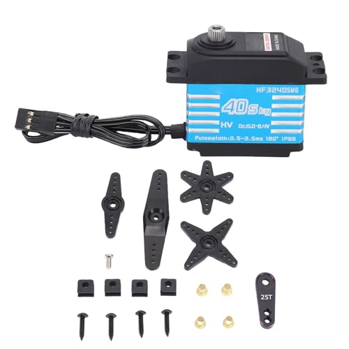 SPYMINNPOO 25T RC Digitaler Servomotor, IP68 Metallgetriebe für 1/12 1/10 1/8 Skalen RC Car Crawler Roboter -LKW Skala (Blue) von SPYMINNPOO