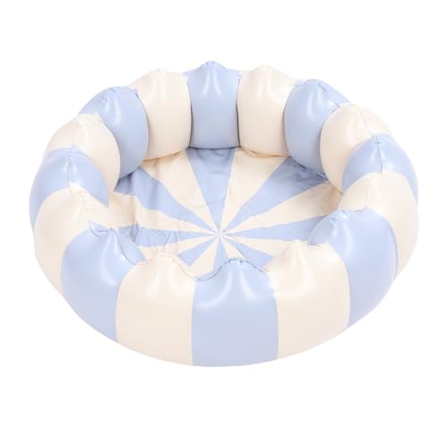 SPYMINNPOO 29 Zoll Aufblasbares Pool, PVC Tragbarer Blow -Up -Ballspielpool für Kinders Im Freien (blau gestreift) von SPYMINNPOO