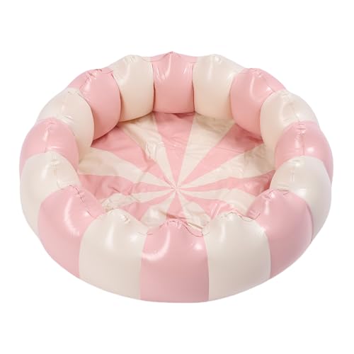 SPYMINNPOO 29 Zoll Aufblasbares Pool, PVC Tragbarer Blow -Up -Ballspielpool für Kinders Im Freien (gestreift rosa) von SPYMINNPOO