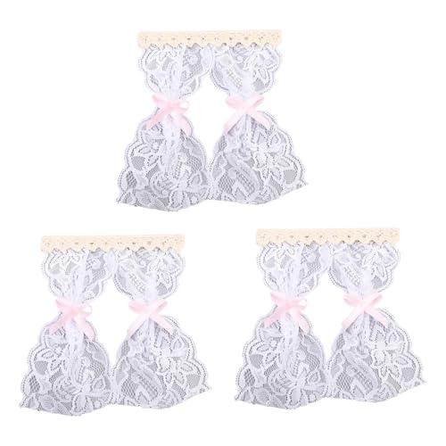 SPYMINNPOO 3 PCs Dollhouse Spitzenvorhang, Vintage Fügt Charm Photography Requent Home Ornament für 1/12 Puppenhaus Hinzu von SPYMINNPOO