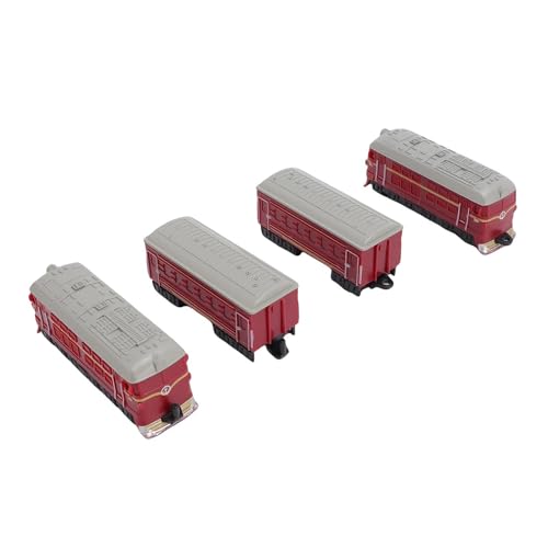 SPYMINNPOO 4 PCs Vintage -Zug -Set, 1: 60 Legierung Realistische Lotomotive Spielzeug Einfallsreiches Spiel für (Rot) von SPYMINNPOO