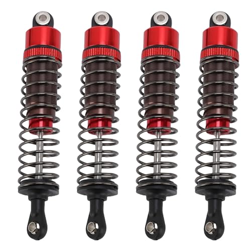 SPYMINNPOO 4-teilige RC-Auto-Stoßdämpfer, Öldruckdämpfer 85 Mm Verbessern Stabilität und Kontrolle für 1/10 Offroad-Klettern (Red) von SPYMINNPOO