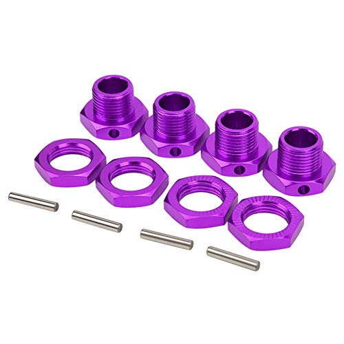SPYMINNPOO 4-teiliges RC-Rad-Sechskant-Set, 17-mm-Rad-Sechskant-Kupplung aus Aluminiumlegierung für Spielzeugauto (Purple) von SPYMINNPOO