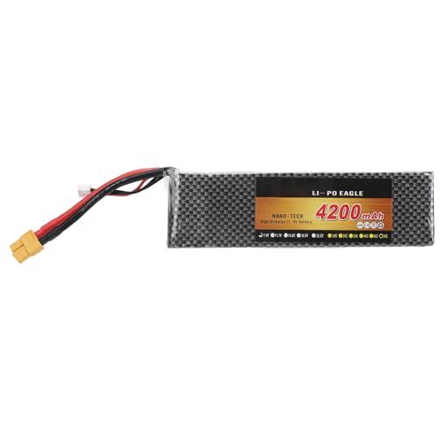 SPYMINNPOO 4200 MAh 11,1 V 3S Lithium-Akku für RC-Car-Drohnen-Hubschrauber, Leistungsstark und Leicht, Langlebiges Material, Lange Akkulaufzeit, Ladesicherheit von SPYMINNPOO