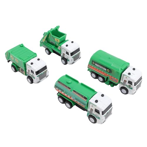 SPYMINNPOO 4PCS Plastikmüllwagen Spielzeug Set, Abfalltransportfahrzeug, für Kleinkinder & Kinderjungen von SPYMINNPOO