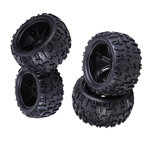 SPYMINNPOO 4PCS RC -Autorreifen mit Naben, Gummireifen und Plastikradfelgen für 1/8 RC -LKW -Auto, Off -Straßen -Zubehör Ersatzteile von SPYMINNPOO