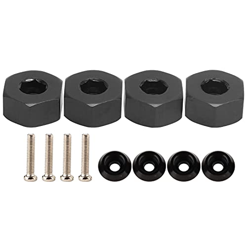 SPYMINNPOO 4PCS RC Radnabe Sechskantadapter 5mm Bis 12mm Combiner Radnabe Sechskantadapter Zubehör für WPL D12 1/10 RC Trucks (Schwarz BL) von SPYMINNPOO