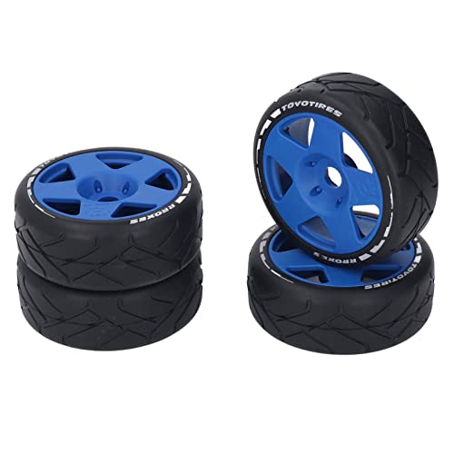 SPYMINNPOO 4pcs 1/8 GT RC Räderset, RC Racing Car Wheels mit Gummireifen mit 17 -mm -Adapter (Blue) von SPYMINNPOO