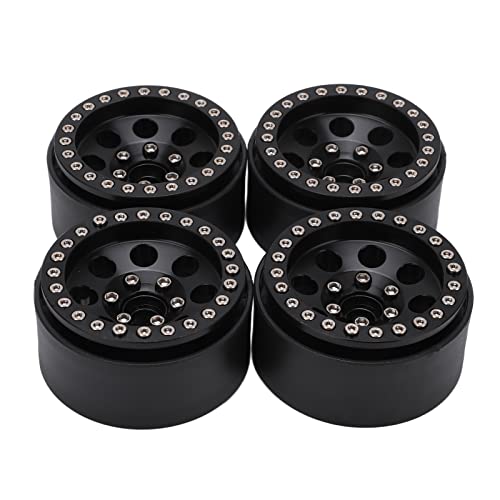 SPYMINNPOO 4pcs 1,9 Zoll Metall Beadlock -Rand -Hubs für RC 1/10 Skala -Cars -Cars -Kompatibel mit Axialem SCX10 90046 (Black) von SPYMINNPOO