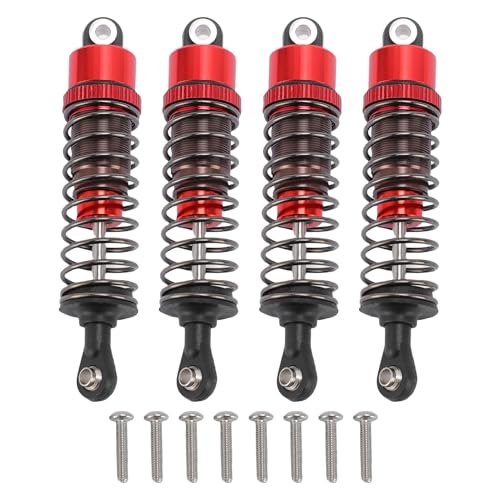 SPYMINNPOO 4pcs 75 Mm RC -Auto -Stoßdämpfer, Metalldämpfer mit Hydraulischem Öldruckdämpfungssystem für 1/10 Autos Eingestellt (Red) von SPYMINNPOO