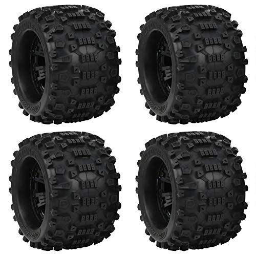SPYMINNPOO 4pcs RC -Autoräder und Reifen für 1/8 Großes Fußmodell, 170 X 103 Mm Vorgeklebte Gummireifen von SPYMINNPOO