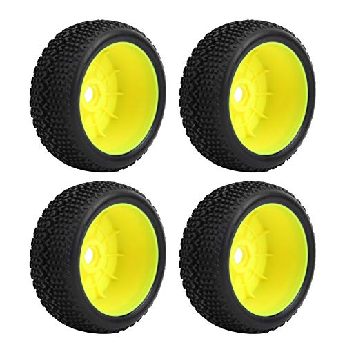 4pcs RC -Autorreifen, Gelbe 1/8 RC Gummi Anti -Skid -Reifen Plastikfächer -Zubehör -Upgrade -Teile für 1/8 RC -Automodell von SPYMINNPOO