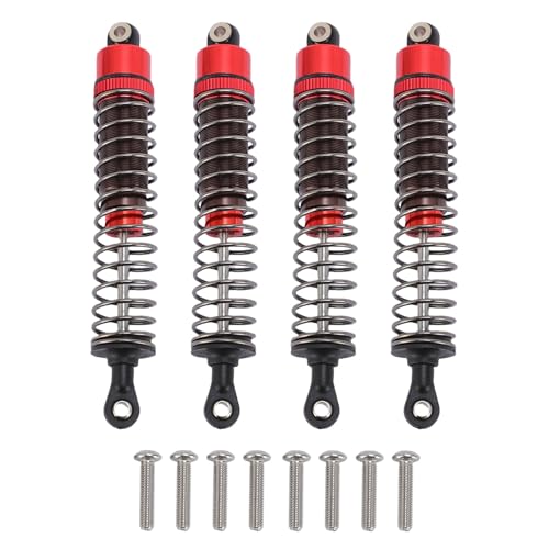 SPYMINNPOO 4pcs RC -StoßDämpfer Dämpfer -Set, Aluminiumlegierung Hydraulisch 100 Mm für 1/10 RC -Auto mit Schrauben (Red) von SPYMINNPOO