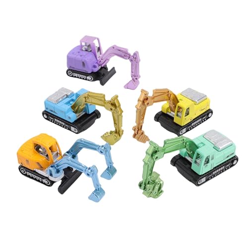 SPYMINNPOO 5pcs Legierungspfagger Spielzeugset, Bewegliche Haken Farbenfrohe Baufahrzeuge, Langlebige Metall- und Kunststoffgrabenspielzeug für von SPYMINNPOO