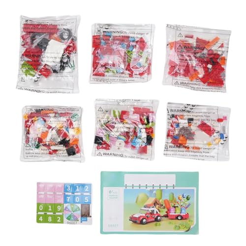 SPYMINNPOO 6 Packauto -Bausteine ​​Spielzeug, Blumenballons Anhänger Movable Brick Set STEM Lernen Spielspielzeug für Kinder Kleinkinder von SPYMINNPOO