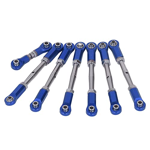 SPYMINNPOO 7PCS Tie Link Rod Set, Aluminium Verstellbare Spann Schlösser Camber Links Upgrade Teile für Slash 4 X4 / 2WD 1/10 RC Auto Upgrade Teile (Blue) von SPYMINNPOO