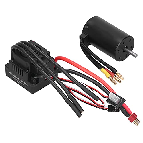 SPYMINNPOO 80A Electronic Speed ​​Controller, Flüssiger 3660 3800 Bürstener ESC, T -Stecker, Combo -Set -Austausch für 1/8 RC -Auto von SPYMINNPOO