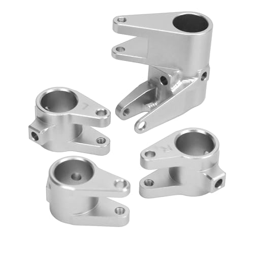 SPYMINNPOO Achsrohrverbindungsmontage -Set, RC -Auto Aluminium Gegengewicht Achse Rohr Rinke Montierung Aufbauteile für SCX10 Pro (Silver) von SPYMINNPOO
