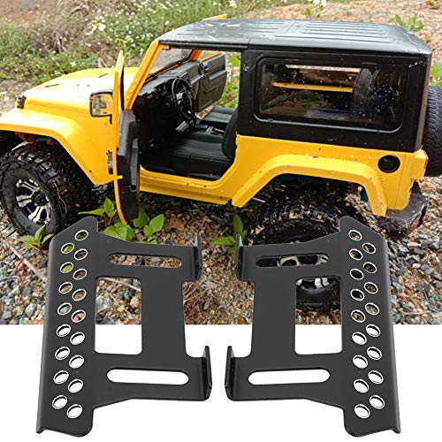 SPYMINNPOO Aluminiumlegierende Exquisite Seitenfuß -Pedalplatte für SCX10 1/10 RC -Auto, Rot Schwarz Silberne RC Pedalplatte für Enthusiasten (Black) von SPYMINNPOO