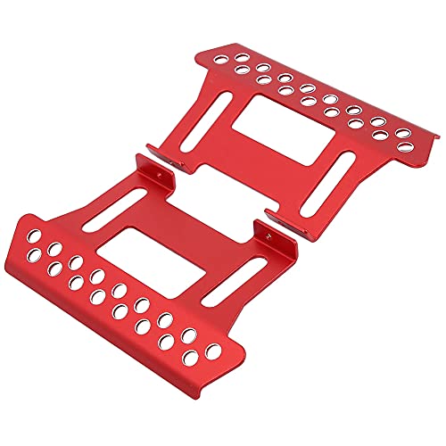 SPYMINNPOO Aluminiumlegierende Exquisite Seitenfuß -Pedalplatte für SCX10 1/10 RC -Auto, Rot Schwarz Silberne RC Pedalplatte für Enthusiasten (Rot) von SPYMINNPOO