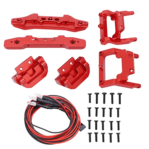 SPYMINNPOO Aluminiumlegierung 1/18 Vordere und Hintere Stoßstangen, Hochleistungs -RC -Upgrade -Teile, Stoßstangenplattenersatz für Off -Straße RC -Autos (Rot) von SPYMINNPOO