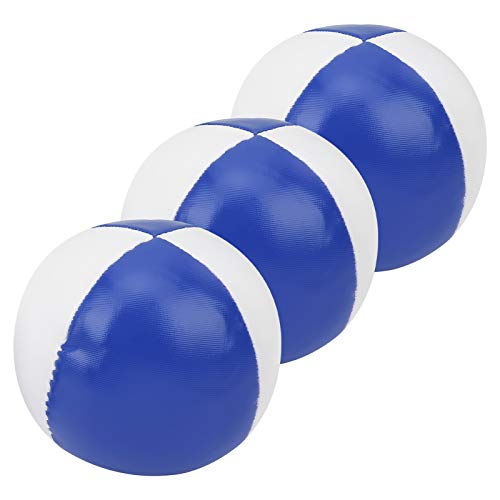 SPYMINNPOO Anfängerfreundlich Jonglieren Bälle Set 6,3 cm Soft Pu Jonglierkugeln, 3pcs für die Einstiegspraxis (Blau und weiß) von SPYMINNPOO