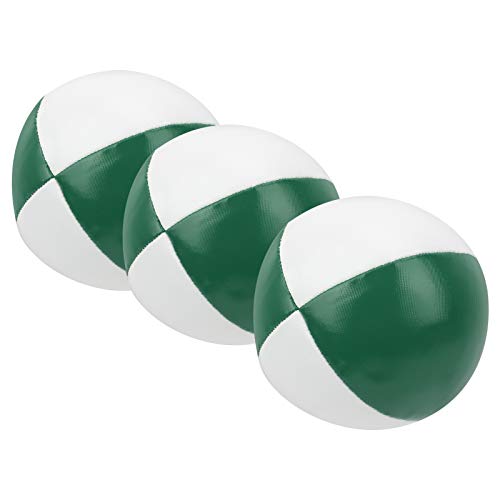 SPYMINNPOO Anfängerfreundlich Jonglieren Bälle Set 6,3 cm Soft Pu Jonglierkugeln, 3pcs für die Einstiegspraxis (Grün Weiß) von SPYMINNPOO