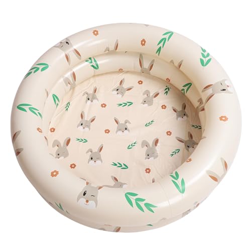 SPYMINNPOO Aufblasbarer Schwimmbad für Jungen Mädchen, 34 '' Verdickte Blowd -Up -Gartenblasbare Ball Boxenpool für Innen Im Freien Im Freien (Beige Kaninchen) von SPYMINNPOO