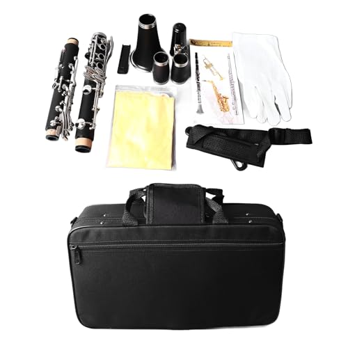 SPYMINNPOO B-Klarinette, ABS, Große Tonvielfalt, Vernickelte Klappen, B-Klarinette, B-Klarinette mit Handschuhen, Schultergurt, Blattclip für Anfänger SPYMINNPOO B-Klarinette, ABS, Große Tonvielfalt, Vernickelte Klappen, B-Klarinette, B-Klarinette mit Handschuhen, Schultergurt, Blattclip für Anfänger von SPYMINNPOO