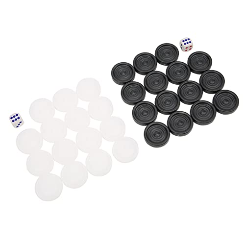 SPYMINNPOO Backgammon Spielsteine, 22 Mm Kunststoff Schwarz Weiß Backgammon Steine Ersatzsteine Set Kinder Brettspiel Kinderspielzeug von SPYMINNPOO