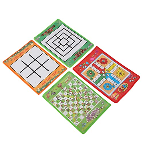 SPYMINNPOO Buntes 4 -in -1 Brettspiel für mit Schlangen und Leiter Schach, Perfekt Zum Erlernen Grundlegender Strategien und Entscheidungsfindung, Leichtgewicht von SPYMINNPOO