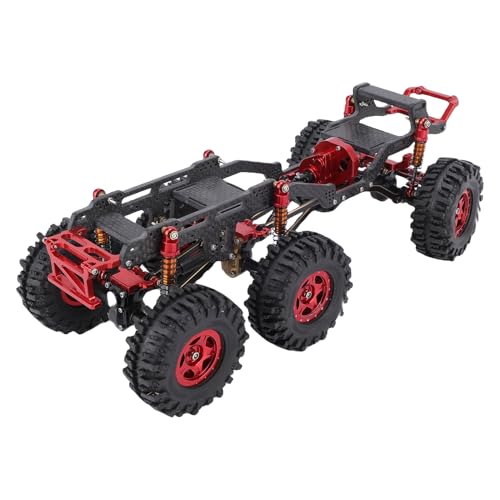 SPYMINNPOO Chassis -Rahmen für Axiale SCX24 RC -LKW 6x6, Niedrigem Schwerkraft -Upgrade -Teil mit Verbesserter Stabilität (Schwarz Rot) von SPYMINNPOO