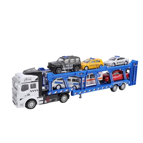 SPYMINNPOO Doppelschicht Transportfahrzeugspielzeug, 6 Rescue Cars Model Spielzeug Großer LKW Simuliertes Spielerlebnis für von SPYMINNPOO