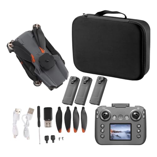 SPYMINNPOO Drohne mit Kamera, FPV Dual Camera Foldable RC Quadcopter mit Bürstenloser Motorhöhe Halten Sie eine Schlüsselrückgabe -App -Steuerung für Luftfotografie (3 Batterien) von SPYMINNPOO
