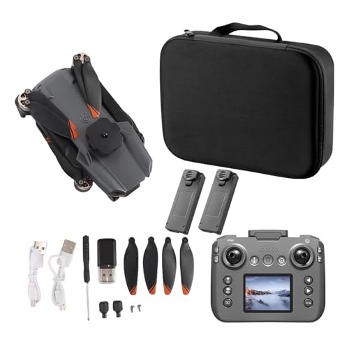 SPYMINNPOO Drohne mit Kamera, FPV Dual Camera Foldable RC Quadcopter mit Bürstenloser Motorhöhe Halten Sie eine Schlüsselrückgabe -App -Steuerung für Luftfotografie (Doppelbatterie) von SPYMINNPOO
