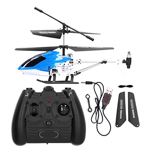 SPYMINNPOO Ferngesteuerter Hubschrauber, 2.4G 3-Kanal-RC-Hubschrauber Höhe Halten Mini-Flugzeug Kinderflugspielzeug High-Low-Speed, LED-Licht, 2 Batterien für 20 Minuten Spielzeit(Blau) von SPYMINNPOO