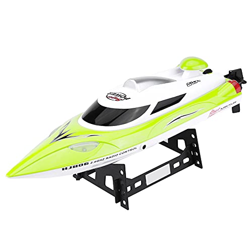 SPYMINNPOO Ferngesteuertes Boot, 2,4 GHz 4 Kanal RC Mini Rennboot für Seen und Pools Schnellboot Modell Kinder Spielzeug Geschenke Fahrzeug Schiff(Grün) Modellspielzeug Automodellmaschine von SPYMINNPOO