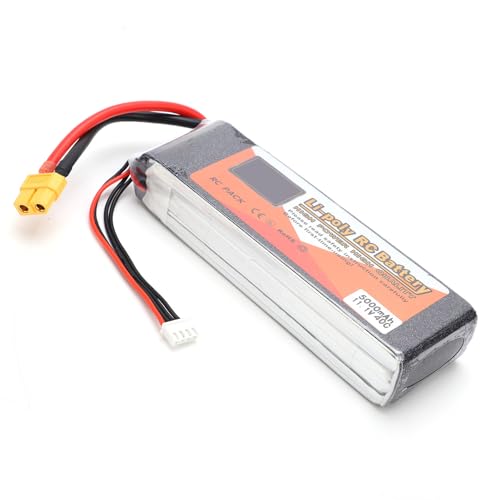 SPYMINNPOO Hochleistung 11,1V 5000mAh 40C Lipo -Batterie mit XT60 -Stecker für RC -Rennspuren, 3S Wiederaufladbarer Akku von SPYMINNPOO