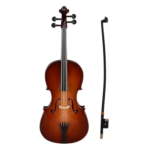 SPYMINNPOO Holz - -Cello -Modell mit Ständer, 4 -String -Instrumentendekor, Handgefertigtes Display -Ornament für Home & Office (18cm) von SPYMINNPOO