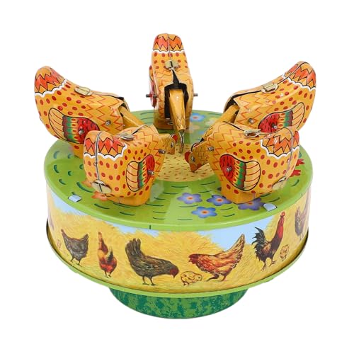 SPYMINNPOO Hühnchen-Spielzeug Zum Aufziehen, Bezauberndes Uhrwerk-Eisen-Vintage-Spielzeug mit Drehbarem Chassis, Handgefertigtes Dekorationsstück für Café, Bar, Restaurant SPYMINNPOO Hühnchen-Spielzeug Zum Aufziehen, Bezauberndes Uhrwerk-Eisen-Vintage-Spielzeug mit Drehbarem Chassis, Handgefertigtes Dekorationsstück für Café, Bar, Restaurant von SPYMINNPOO