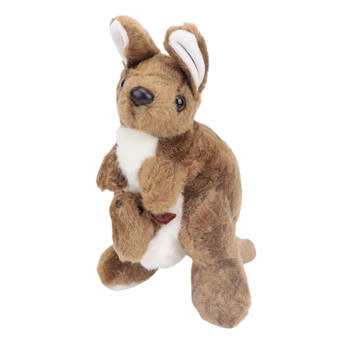 SPYMINNPOO Känguru Plüschspielzeug, Weiches Niedliche Gefüllte Tierspielzeug Tröste Interaktive Spielpuppe, Ideal für von SPYMINNPOO