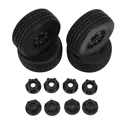 SPYMINNPOO Kurzzeitlastwagen RC -Reifen, 1/10 Skala Starke Polsterung RC Short Course LKW -Reifen und Radsatz mit Hex -Adapter (Black) von SPYMINNPOO