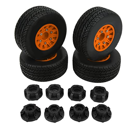 SPYMINNPOO Kurzzeitlastwagen RC -Reifen, 1/10 Skala Starke Polsterung RC Short Course LKW -Reifen und Radsatz mit Hex -Adapter (ORANGE) von SPYMINNPOO