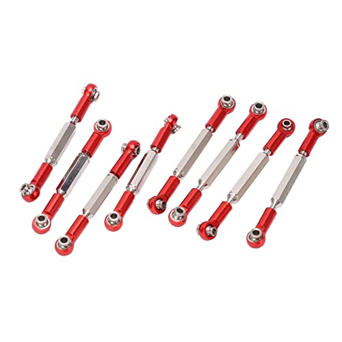 SPYMINNPOO Langlebige 8pcs Metall -Servo -Link Zugstangen für WPL C14 C24 B14 MN D90 D91, Easytoinstall Lenksverbindungs ​​-Kit für RC Auto Hobbyisten (Rot) von SPYMINNPOO